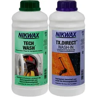 NIKWAX Set Tech Wash & TX.Direct Wash-In 2 x 1 l - Volumen: 1000 ml - Produktart: Waschmittel & Imprägnierer - Darreichungsform: Flüssig - Anwendungszweck Pflege: Baumwolle - Kunstfasern - Wasserdichte Kleidung