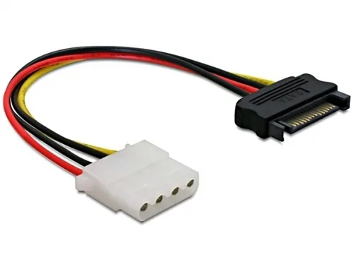 Delock Stromkabel SATA – Molex 12 cm - Kabeltyp: Anschlusskabel - Stromanschluss Seite A: SATA - Winkelstecker: Nein - Stromanschluss Seite B: Molex - Kabellänge: 12 cm
