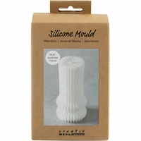 Creativ Company Kerzengiessform Silikon gerippter Zylinder mit Bogen - Packungsgrösse: 1 Stück - Detailfarbe: Weiss - Produkttyp: Kerzengiessform