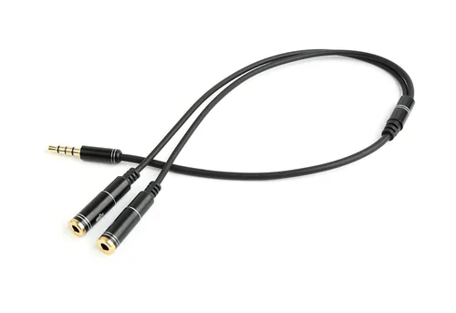 Gembird !Adapter audio microphon 3.5mm mini Jack/4PIN/0. audio cable 0.2 m 2 x 3.5mm Black