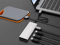 CONCEPTRONIC 4-1 Dock USB-C->3xUSB-C100WPD 25cm gr