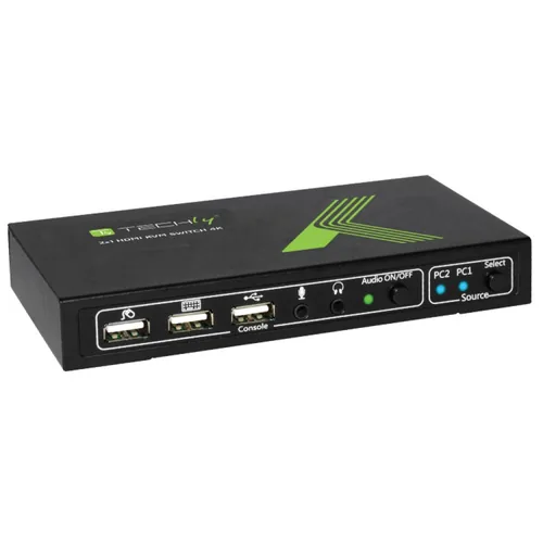 Techly KVM Switch USB, HDMI, 4K, 2 Wege