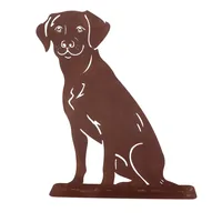 Esschert Design Dekofigur Hund sitzend Baustahl Rostoptik 40 x 10 x 56 cm - Produkttyp: Tier - Detailfarbe: Braun