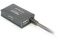 Delock USB 2.0-Verlängerungskabel mit 4-Port HUB USB A - USB A 10 m - Kabeltyp: Verlängerungskabel - Detailfarbe: Schwarz - USB Standard: 2.0 (480 Mbps) - Länge: 10 m - USB Anschluss 2 (Endgerät): USB A - Geschlecht Anschluss 2 (Endgerät): Female (Buchse)