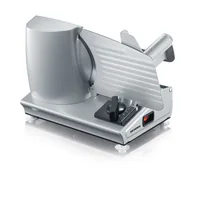 Severin Schneidemaschine AS 3915 Silber - Ausstattung: Edelstahlmesser - Detailfarbe: Silber - Leistung: 180 W - Gerätetyp: Allesschneider - Schnittstärke: 0 bis 15 mm - Verwendung: Allesschneider