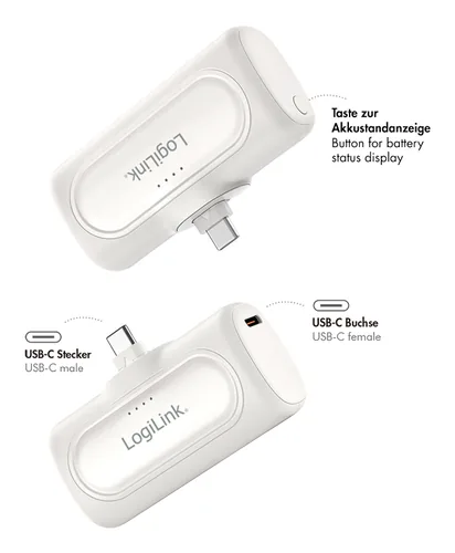 LogiLink PA0349W power bank 5000 mAh White