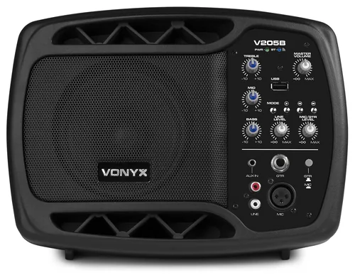 Vonyx PA-System V205B Personal Monitor mit BT / USB - Nennleistung: 80 W - Prinzip: Aktiv - Einsatzgebiete: Gastro / Gewerbe - Übungsraum - Home-Party /-Disco - Schulen / Aulen - mobil - Kleinere Bühnen - Ausstattung: Volumenregler - Integrierter Mixer - 