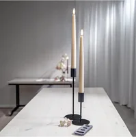 Star Trading LED-Stabkerzen Set Flamme Slim, 2 Stück, Beige - Betriebsart: Batteriebetrieb - Fernbedienung: Ja - Aussenanwendung: Nein - Höhe: 28.5 cm - Timerfunktion: Ja - Set: Ja