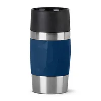 TRAVEL MUG Compact Thermobecher 0,3 Liter (dunkelblau/edelstahl, Drehverschluss)