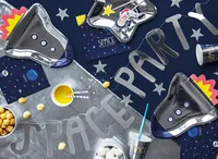 Partydeco Einwegteller Kosmos Rakete 6 Stück - Produkttyp: Einwegteller - Materialtyp: Papier - Material: Pappe - Detailfarbe: Silber - Verpackungseinheit: 6 Stück