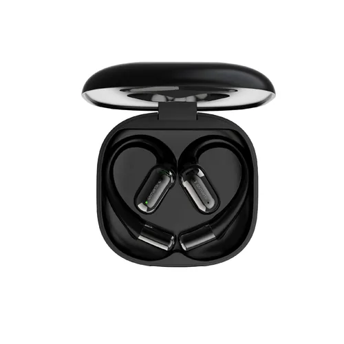 4smarts Open-Ear Bluetooth Kopfhörer SkyBuds AI Screen, Schwarz - Detailfarbe: Schwarz - Kopfhörer Ausstattung: Mikrofon - App - Ladeschale/Ladebox - Verbindungsmöglichkeiten: Bluetooth - Aktive Geräuschunterdrückung: Nein - Einsatzbereich: Sport - Kopfhö