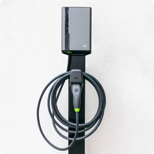 Green Cell GC EVGC021B2250 - Wallbox, 3,6 - 22 KW, 5 m, NFC Grey Aluminium Wall Built-in display LED
