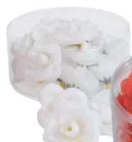 Dekomat AG Kunstblume Rosenblütenköpfe 20 Stück, Weiss - Produkttyp: Schnittblumen und Zweige - Detailfarbe: Weiss - Detailmaterial: Kunstseide - Grundmaterial: Kunstseide