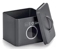 Zeller Present Waschmittelbox 18 x 15.5 x 14 cm, Metall, Anthrazit - Detailfarbe: Anthrazit - Verpackungseinheit: 1 Stück - Volumen: 3.5 l - Material: Metall