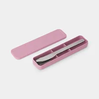 Brabantia Besteck-Set to go Make & Take 3-teilig, Pink/Rosa - Produkttyp: Besteck-Set to go - Material: Edelstahl - Griffmaterial: Edelstahl - Detailfarbe: Pink - Rosa - Anzahl Teile: 3 Teile - Spülmaschinenfest: Ja