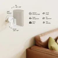 LogiLink BP0207W speaker mount Wall Plastic, Steel White