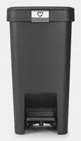 Brabantia Recyclingbehälter StepUp 10 l, Dunkelgrau - Material: Recycling Kunststoff - Fassungsvermögen: 10 l - Anzahl Behälter: 1 - Detailfarbe: Dunkelgrau - Form: Eckig