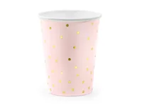 Partydeco Einwegbecher Punkte 260 ml, 6 Stück, Hellrosa - Produkttyp: Einwegbecher - Materialtyp: Papier - Material: Pappe - Detailfarbe: Hellrosa - Verpackungseinheit: 6 Stück