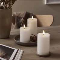 Star Trading LED-Kerze Pillar Flamme Flow Indoor, Weiss, 17.5 cm Höhe - Betriebsart: Akkubetrieb - Fernbedienung: Nein - Aussenanwendung: Nein - Höhe: 17.5 cm - Timerfunktion: Ja - Set: Ja