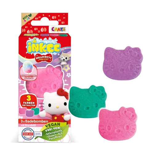 Craze Badespass Inkee Mini Pack Hello Kitty 3 Stück - Packungsgrösse: 3 Stück - Produkttyp: Badespass