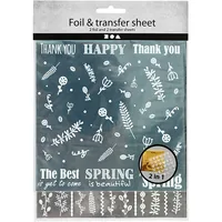 Creativ Company Folie Transferblatt 15 x 15 cm, 2 Stück, Grau/Petrol - Geeignet für Drucker: Nein - Detailfarbe: Grau - Petrol - Aussenanwendung: Nein - Selbstklebend: Nein - Folien Effekt: Metallic - Folientyp: Transferfolie