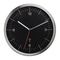 TFA Dostmann Funk-Wanduhr Schwarz - Form: Rund - Detailfarbe: Silber - Schwarz - Uhrtyp: Analog - Funksignal: Ja - Funktionen: Zeit - Detailmaterial: Edelstahl