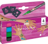 Kreul Effektfarbe Tattoo Pen Anker 4 Stück, Mehrfarbig - Art: Bodypaint Airbrushfarbe - Detailfarbe: Blau - Pink - Schwarz - Set: Ja