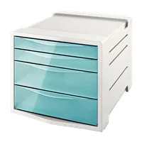 Esselte Schubladenbox COLOUR‘ICE Blau - Detailfarbe: Blau - Material: Polystyrol (PS) - Anzahl Schubladen: 4