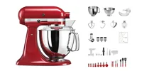 KitchenAid Küchenmaschine Artisan KSM200 Rot - Funktionen: Schlagen - Rühren - Kneten - Detailfarbe: Rot - Gerätetyp: Küchenmaschine - Leistungsaufnahme Betrieb: 300 W - Timerfunktion: Nein - Display vorhanden: Nein