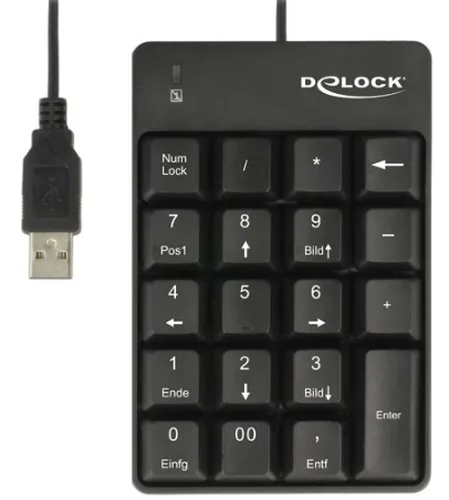 Delock Tastatur USB Nummernblock 19 Tasten