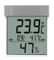 TFA Dostmann Fenster-Thermo-Hygrometer Vision mit grossem Display - Detailfarbe: Grau - Typ: Thermo-/Hygrometer - Anwendungsbereich: Temperatur-/Feuchtemessung