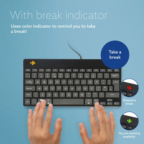 R-Go Tastatur Compact Break UK-Layout verkabelt schwarz