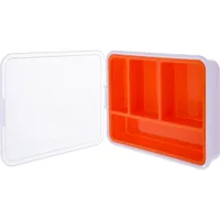 InLine Small Components Box, 4 compartments, 180x140x40mm, orange
