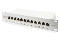 10"" Patchpanel DN-91612S-EA-G, 12-Port, Cat.6a (grau, 1HE, Rack Mount, geschirmt)