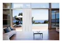 Casa Leon Outdoor-Fertigvorhang Acrisol 140 x 245 cm, Weiss - Breite: 140 cm - Höhe: 245 cm - Nachhaltigkeit: Nicht angegeben - Aufhängung: Clic Gleiter - Vorhangtyp: Vorhang mit Faltenband - Motiv: Ohne Motiv