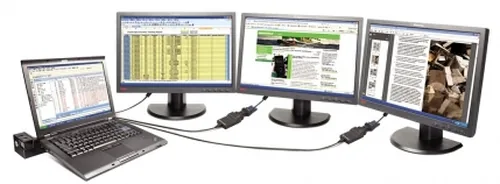 Lenovo USB 3.0 - DVI/VGA adaptateur graphique USB 2048 x 1152 pixels Noir