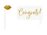 Partydeco Hochzeitsaccessoire Photo Booth Wedding Set 10-teilig, Gold - Packungsgrösse: 1 Stück - Produkttyp: Hochzeitsaccessoire - Material: Papier - Detailfarbe: Gold - Motto: Hochzeit
