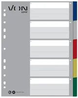 Leitz VON 12230000 tab index Blank tab index Polypropylene (PP) Blue, Green, Grey, Red, White, Yellow