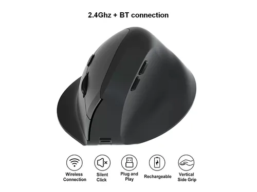 Equip Ergonomische Maus DM 2.4GHzBT 6Button Rechts schwarz