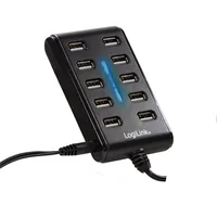 LogiLink UA0125 interface hub USB 2.0 480 Mbit/s Black