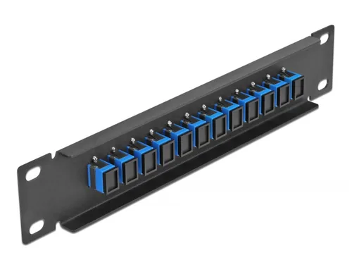Delock 10? LWL Patchpanel 12 Port SC Simplex blau 1 HE schwarz
