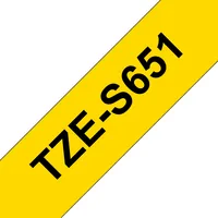 BROTHER P-Touch TZE-S651 black on yellow 24mm strong adhesive
