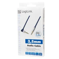 Logilink Audio-Kabel,3,5mm 3-PinM 90 zu 3,5mm 3-PinM,bl