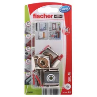 Fischer Spiegelbefestigung  SKL M, 2 Stück - Bohrdurchmesser: 6 mm - Länge: 30 mm - Verpackungseinheit: 2 Stück - Für Material: Beton - Gipsfaserplatten - Vollziegel - Naturstein - Gips - Kalksand - Spanplatten - Gipskarton - Set: Ja