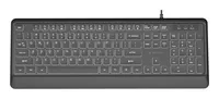 Gembird Slim wired backlight keyboard, black, US layout