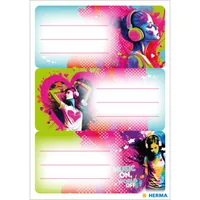Herma Stickers Schuletiketten Music Girl 3 Blatt / 9 Sticker - Produkttyp Bucheinbandprodukte: Schuletiketten - Detailfarbe: Rosa