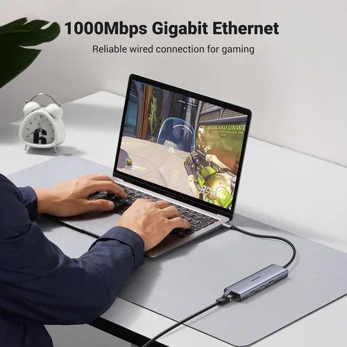UGREEN USB-C to 2*USB3.0+HDMI+RJ 45+SD&TF +PD port Hub
