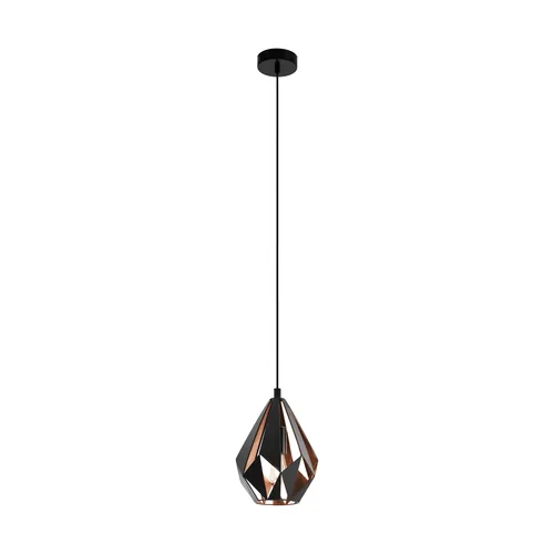 EGLO Leuchten Pendelleuchte CARLTON 1 1x E27, 20.5 cm Kupfer - Betriebsart: Netzbetrieb - Lampensockel: E27 - Farbtemperatur Kelvin: Je nach Leuchtmittel - Gesamtleistung: 60 W - Farbwiedergabeindex CRI: 0 - Dimmbar: dimmbar