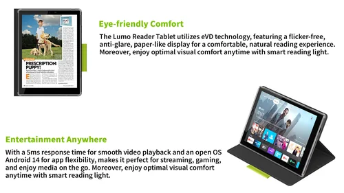 Hannspree LUMO 7.8"" SN08HD1B Reader Tablet Android 14
