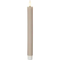 Star Trading LED-Stabkerzen Set Flamme Stripe, 25 cm, Beige, 2 Stück - Betriebsart: Batteriebetrieb - Fernbedienung: Nein - Aussenanwendung: Nein - Höhe: 25 cm - Timerfunktion: Ja - Set: Ja